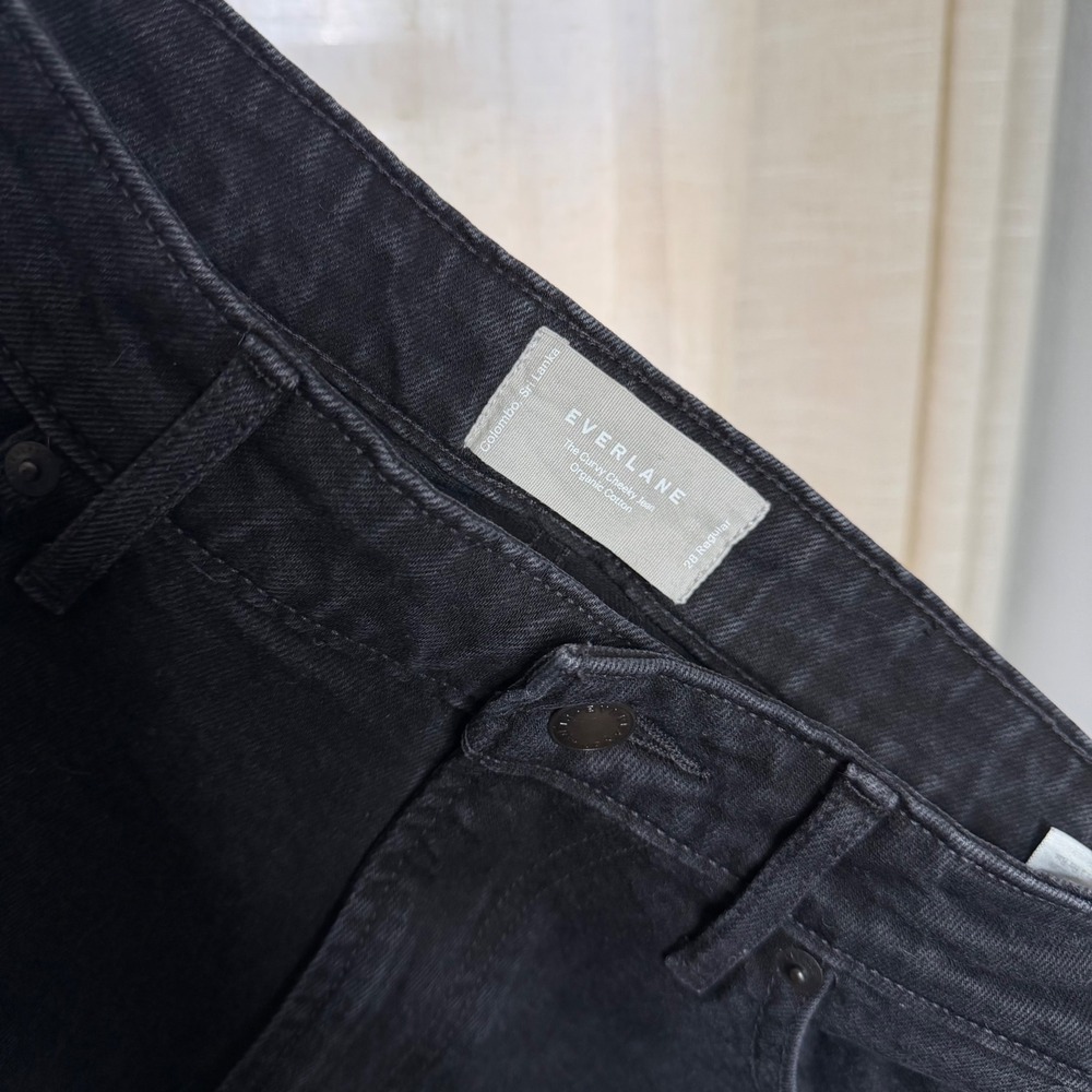 Everlane The Curvy Cheeky Jean High Rise Straight Black Organic Cotton Womens 28 - Picture 6 of 7